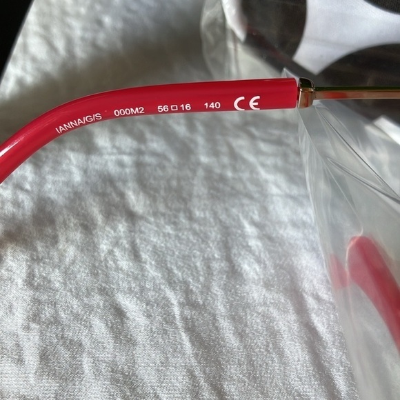 Kate Spade: Pink/Gold Tone Wire IANNA Cat Eye Sunglasses - Picture 4 of 16